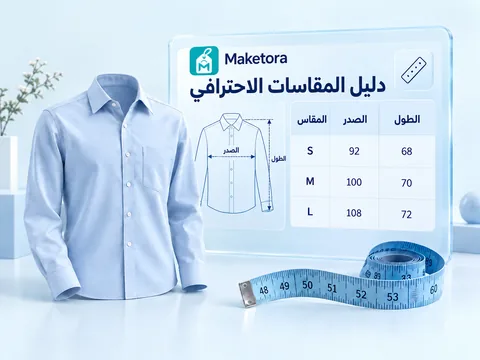 معاينة توضيحية لتطبيق دليل المقاسات الاحترافي